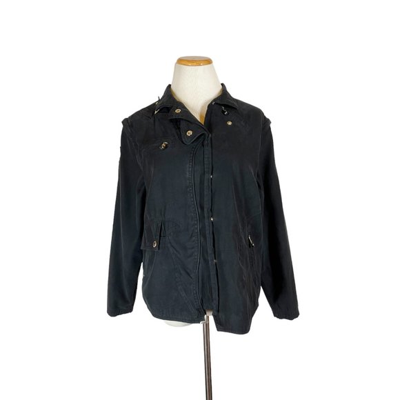 Fringed Faux Leather Detail Zip Jacket by Jamie Sadock main image 1